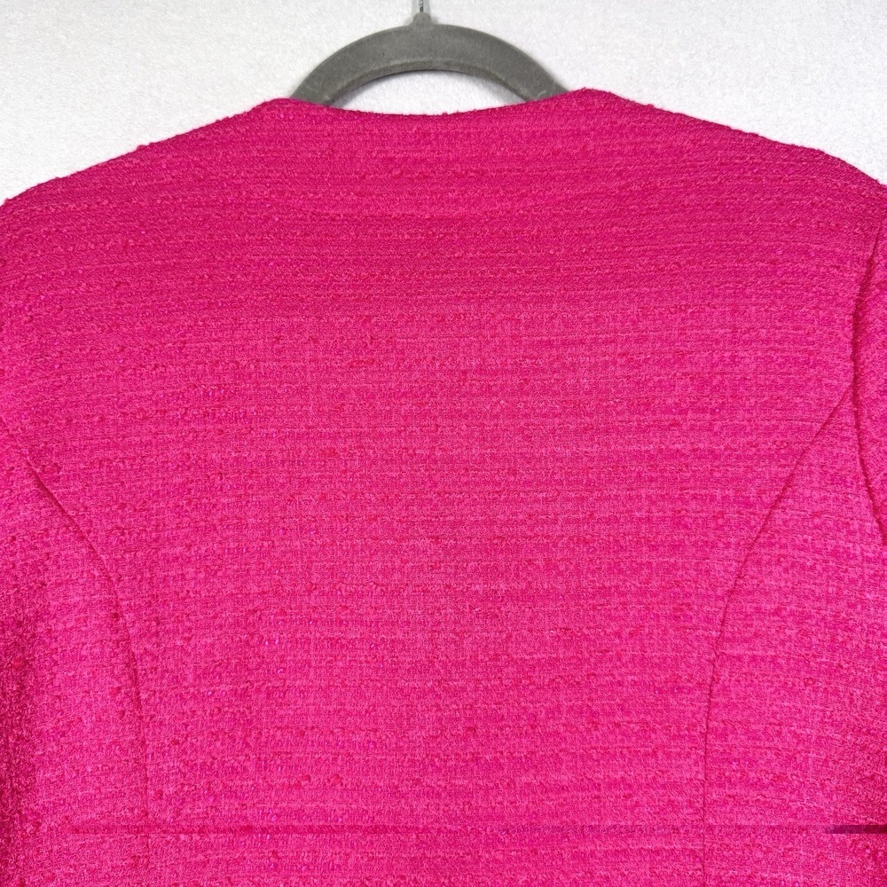Joseph Ribkoff Jacket Women 10 Boucle Cropped Pink Button Detail Career $285 NWT - Picture 7 of 15